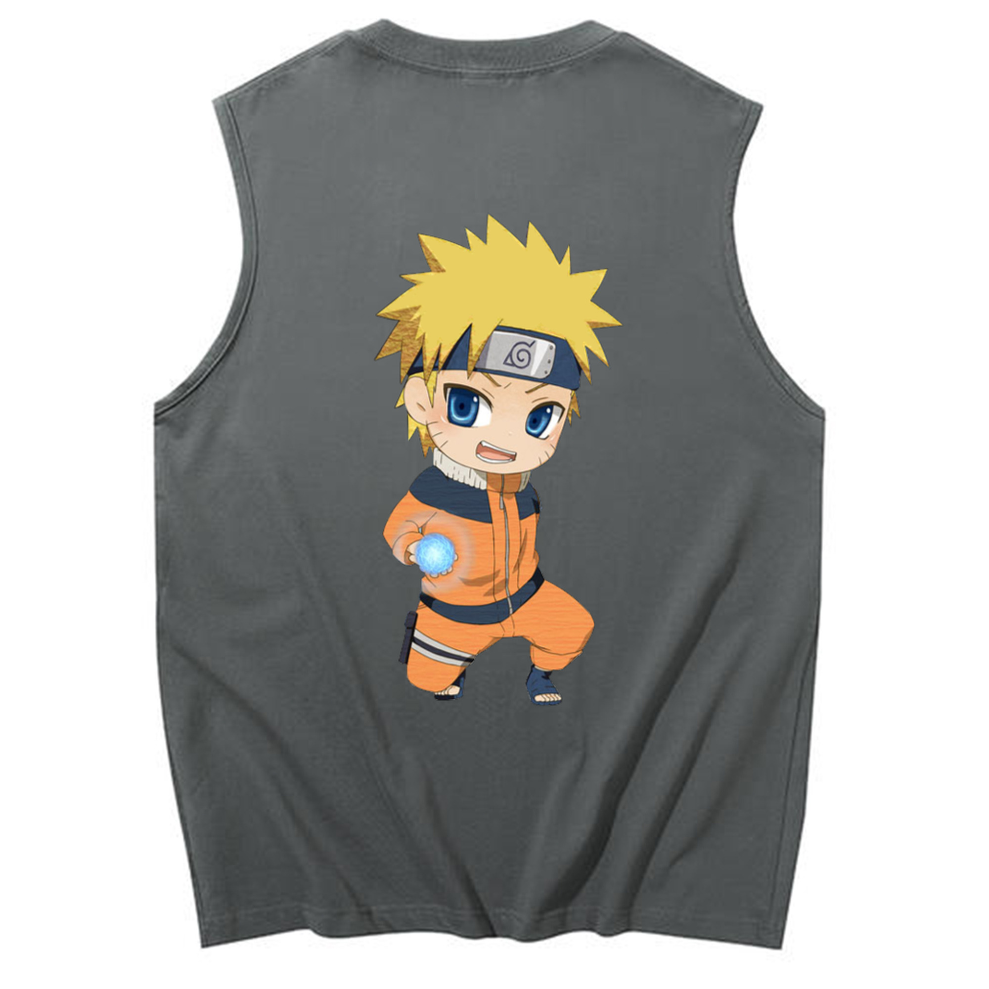（画像用） NARUTO -ナルト- うずまき ナルト Uzumaki Naruto コットン100％タンクトップ（背面プリント）